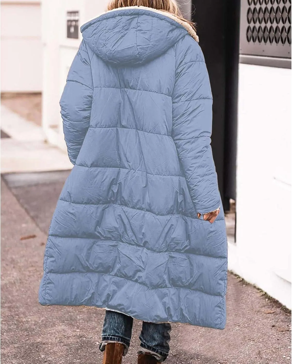 Womens Parka and Long Winter Jackets Double Faced Long Sleeve Hooded Down Jacket Womens Winter Jacket Women'S Winter
