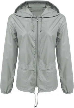 Womens Rain Jacket with Hood Lightweight Waterproof Raincoats Packable Outdoor Hooded Windbreaker Rain Coats Pockets