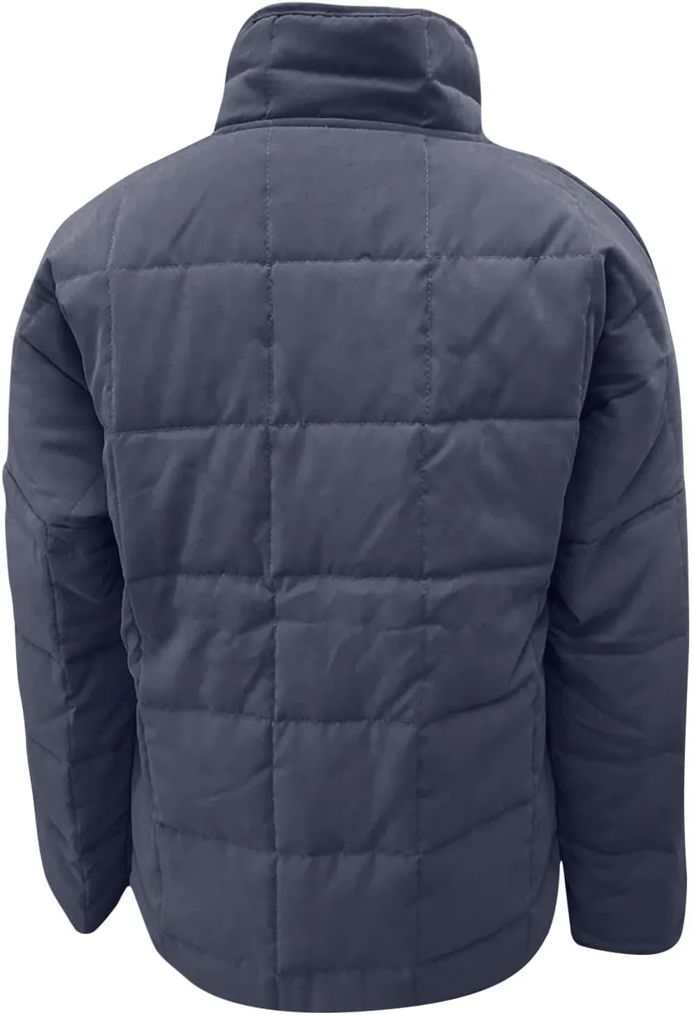 Womens Winter Quilted Coats 2023 Lightweight Long Sleeve Zip/Button Up Short Padded Down Coat Outwear, Pocket