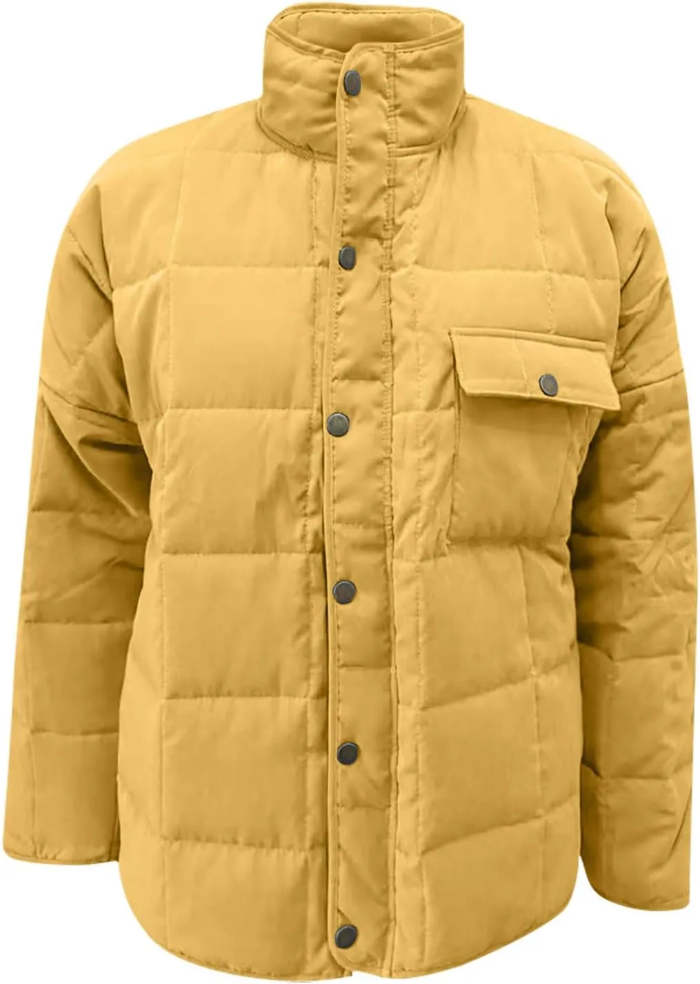 Womens Winter Quilted Coats 2023 Lightweight Long Sleeve Zip/Button Up Short Padded Down Coat Outwear, Pocket
