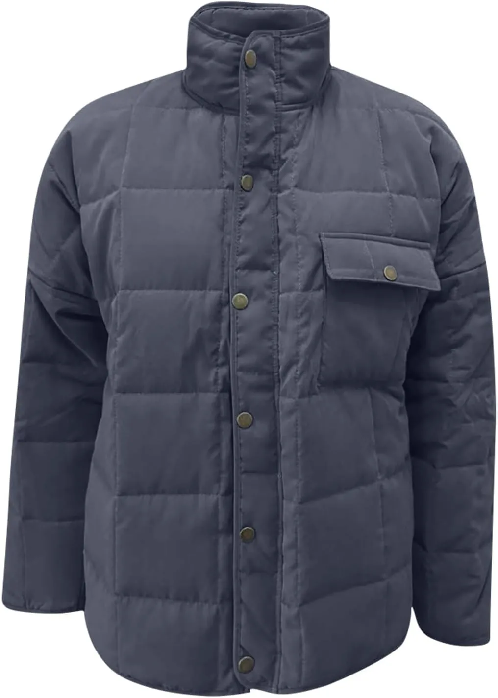 Womens Winter Quilted Coats 2023 Lightweight Long Sleeve Zip/Button Up Short Padded Down Coat Outwear, Pocket