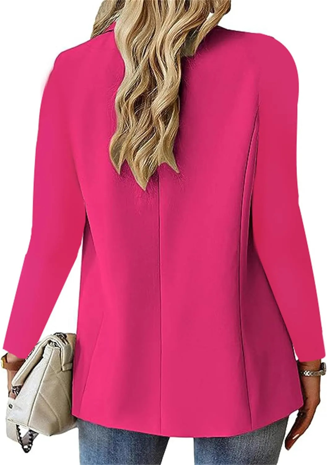 Women's Work Office Blazer Casual Long Sleeve Lapel Open Front Suit Jacket Work Blazer Elegant Clothes with Pockets