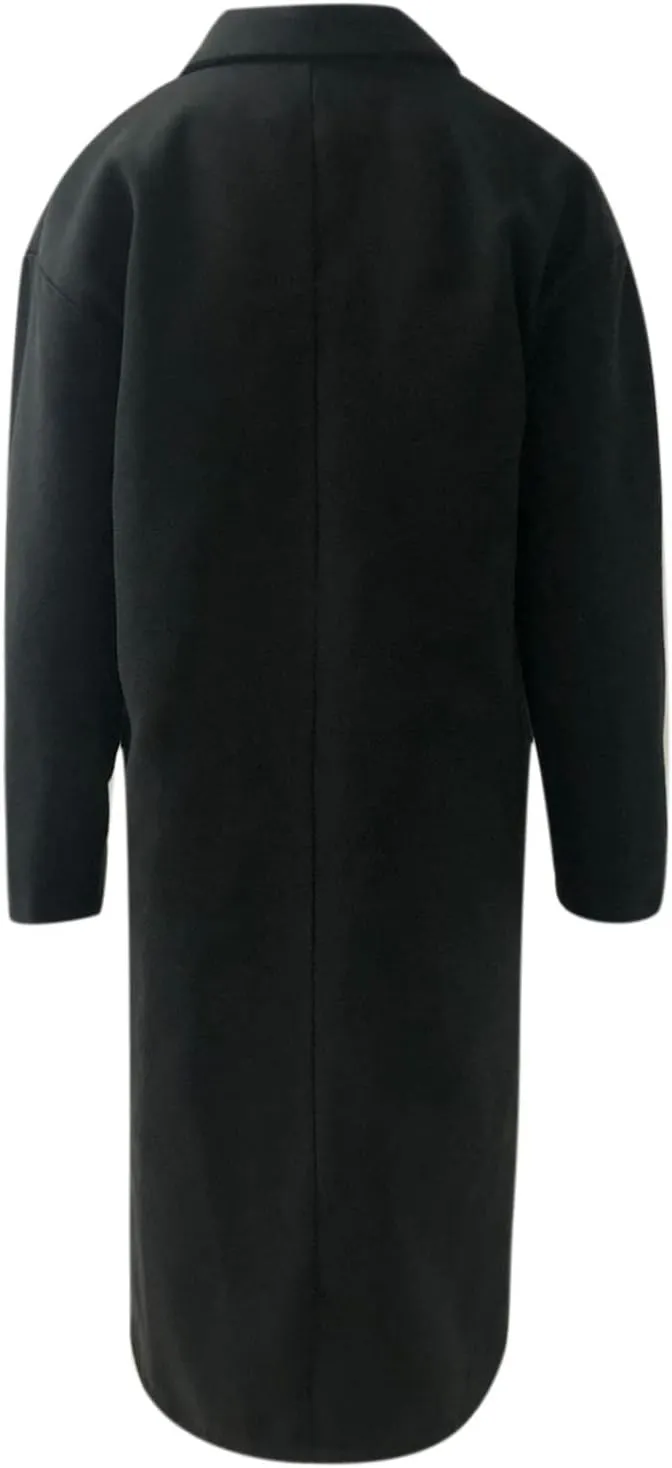 Wool Trench Coat for Women Oversized Notched Collar Single Breast Trench Coat Thicken Warm Winter Pea Coat Jackets