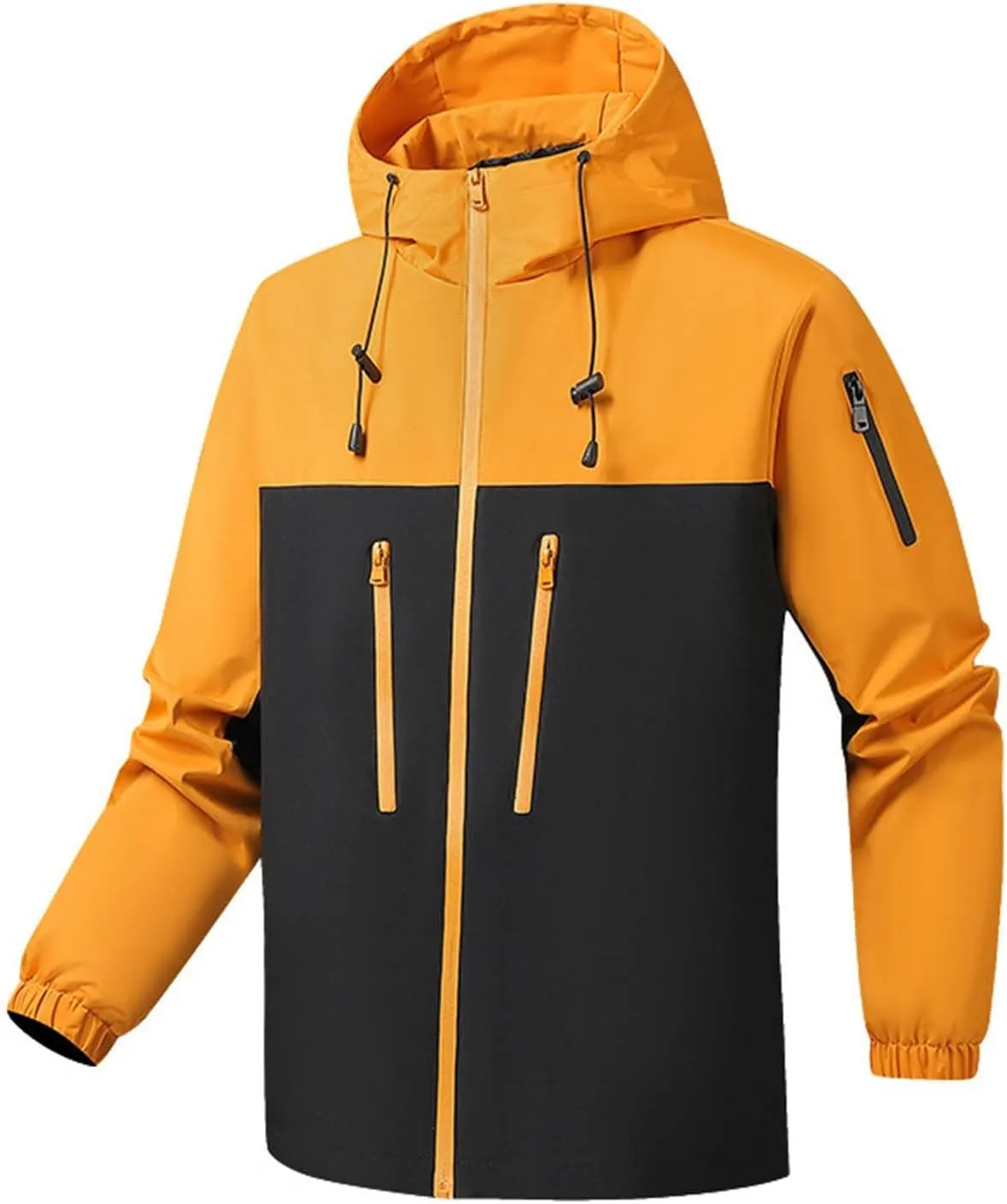 Xiaojmake Men's Tactical Jacket Casual Hooded Waterproof Rain Jacket Light Windbreaker Climbing Windproof Soft Shell Jackets