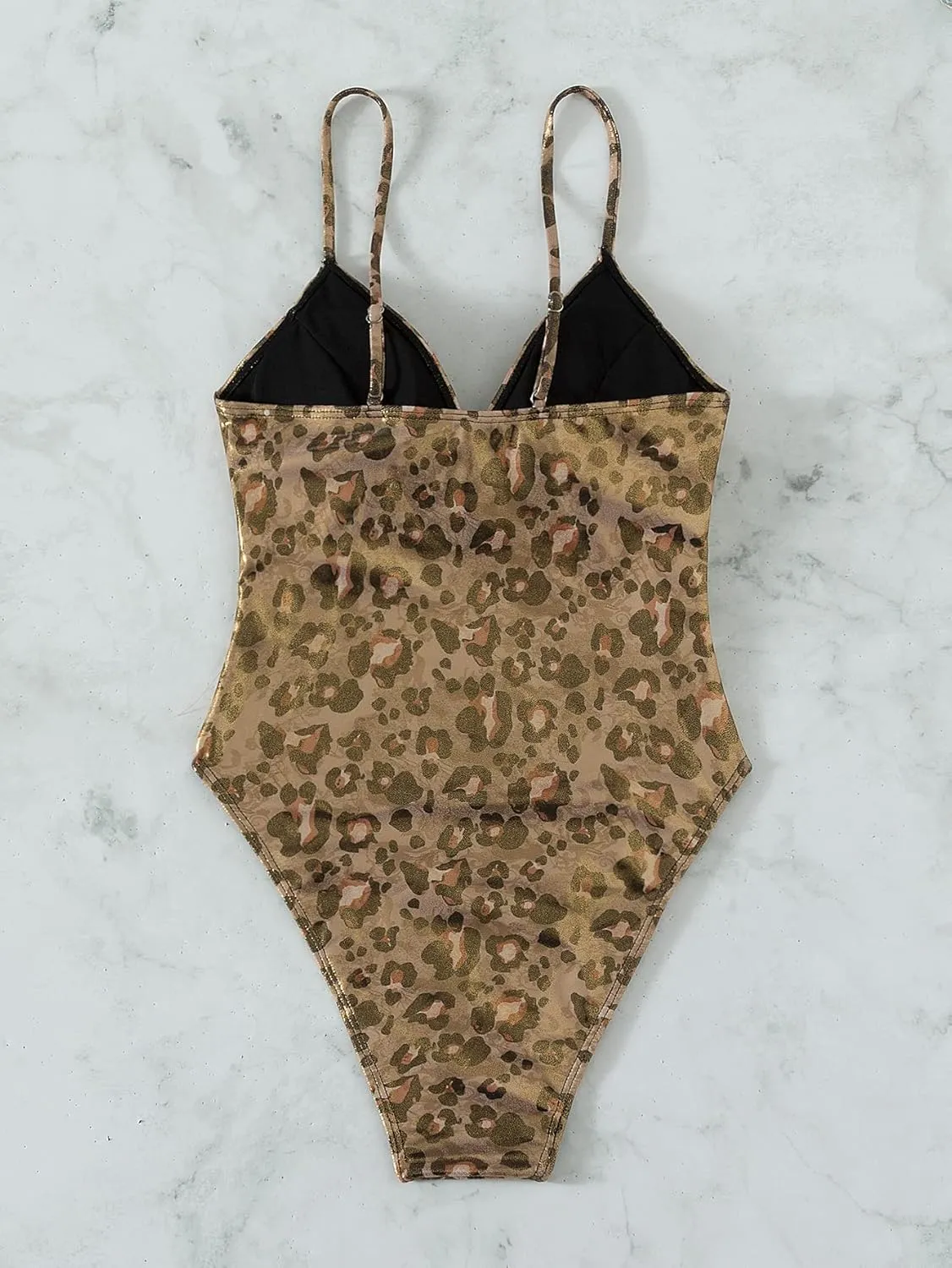 YAUASOPA Sexy Liquid Metallic Glitter One Piece Push Up Swimsuit Female Shiny Solid High Cut Beachwear