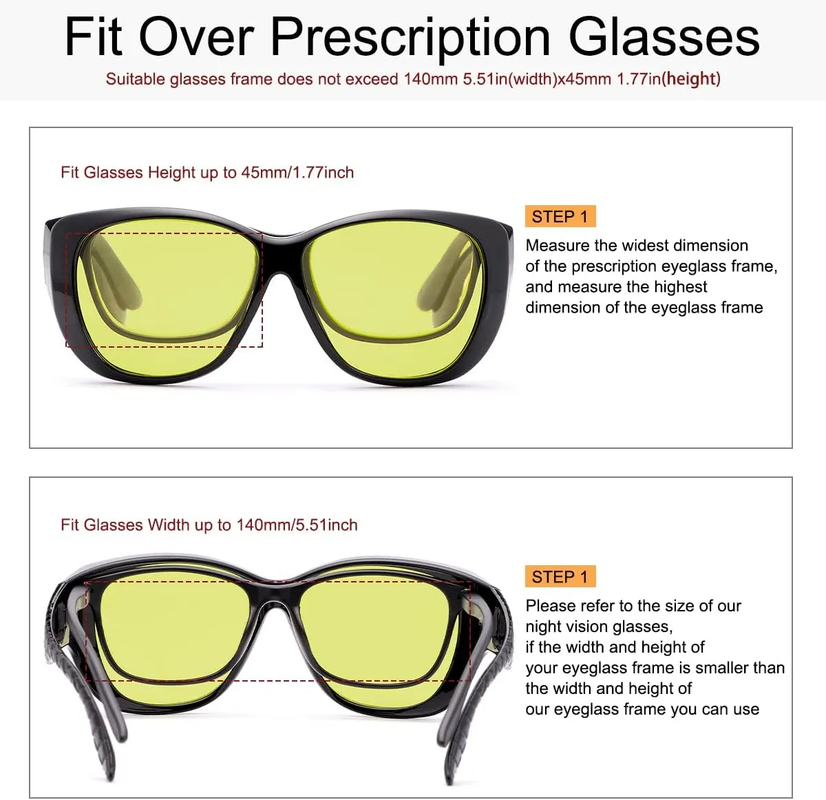 YIMI Fit Over Sunglasses Polarized Wear Over Prescription Glasses UV Protection Oversized Wrap Around Eyeglasses Eyewear