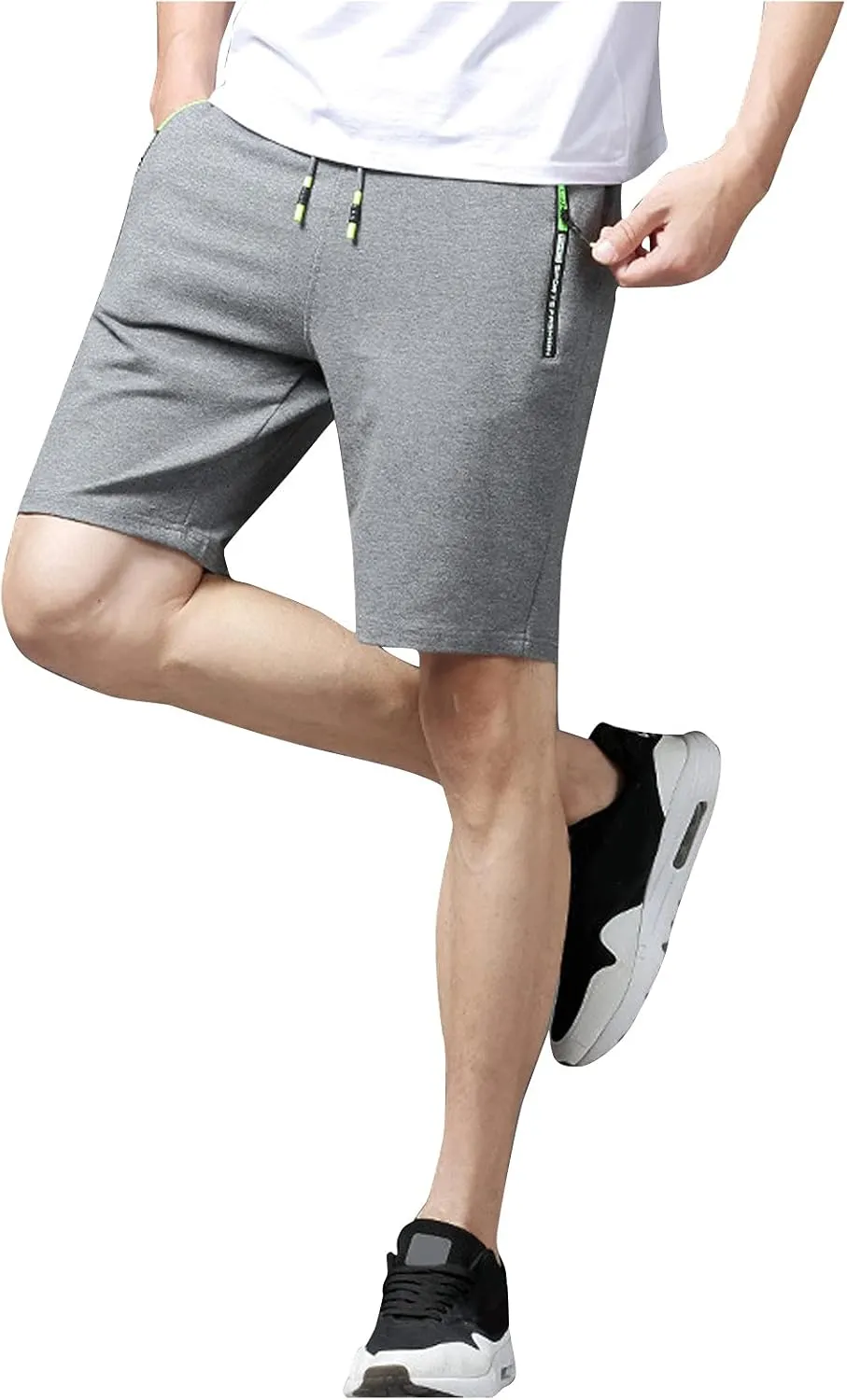 Ymosrh Men's Shorts Casual Quick Dry Lightweight Athletic Training Running Gym Workout Shorts with Zipper Pockets