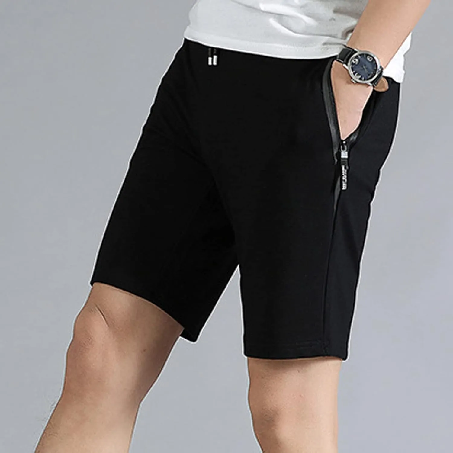 Ymosrh Men's Shorts Casual Quick Dry Lightweight Athletic Training Running Gym Workout Shorts with Zipper Pockets
