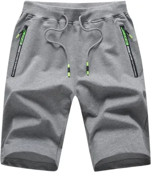 Ymosrh Men's Shorts Casual Quick Dry Lightweight Athletic Training Running Gym Workout Shorts with Zipper Pockets