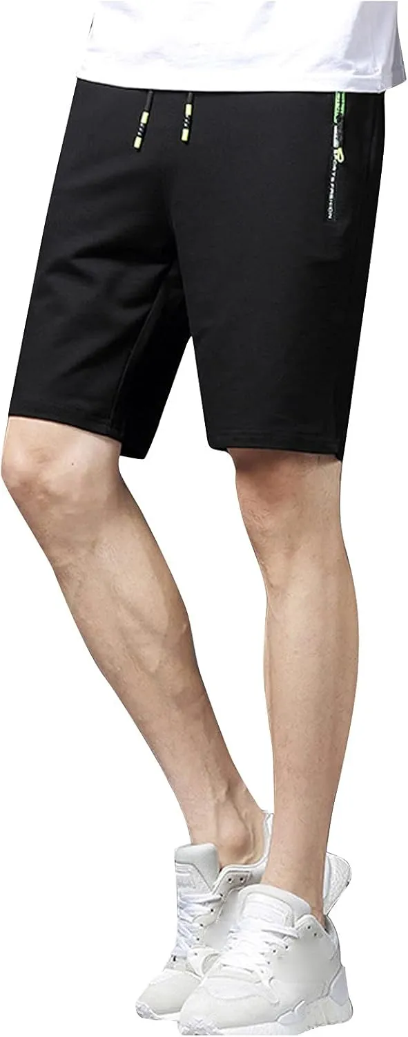 Ymosrh Men's Shorts Casual Quick Dry Lightweight Athletic Training Running Gym Workout Shorts with Zipper Pockets