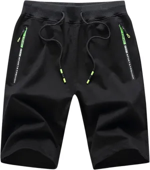 Ymosrh Men's Shorts Casual Quick Dry Lightweight Athletic Training Running Gym Workout Shorts with Zipper Pockets