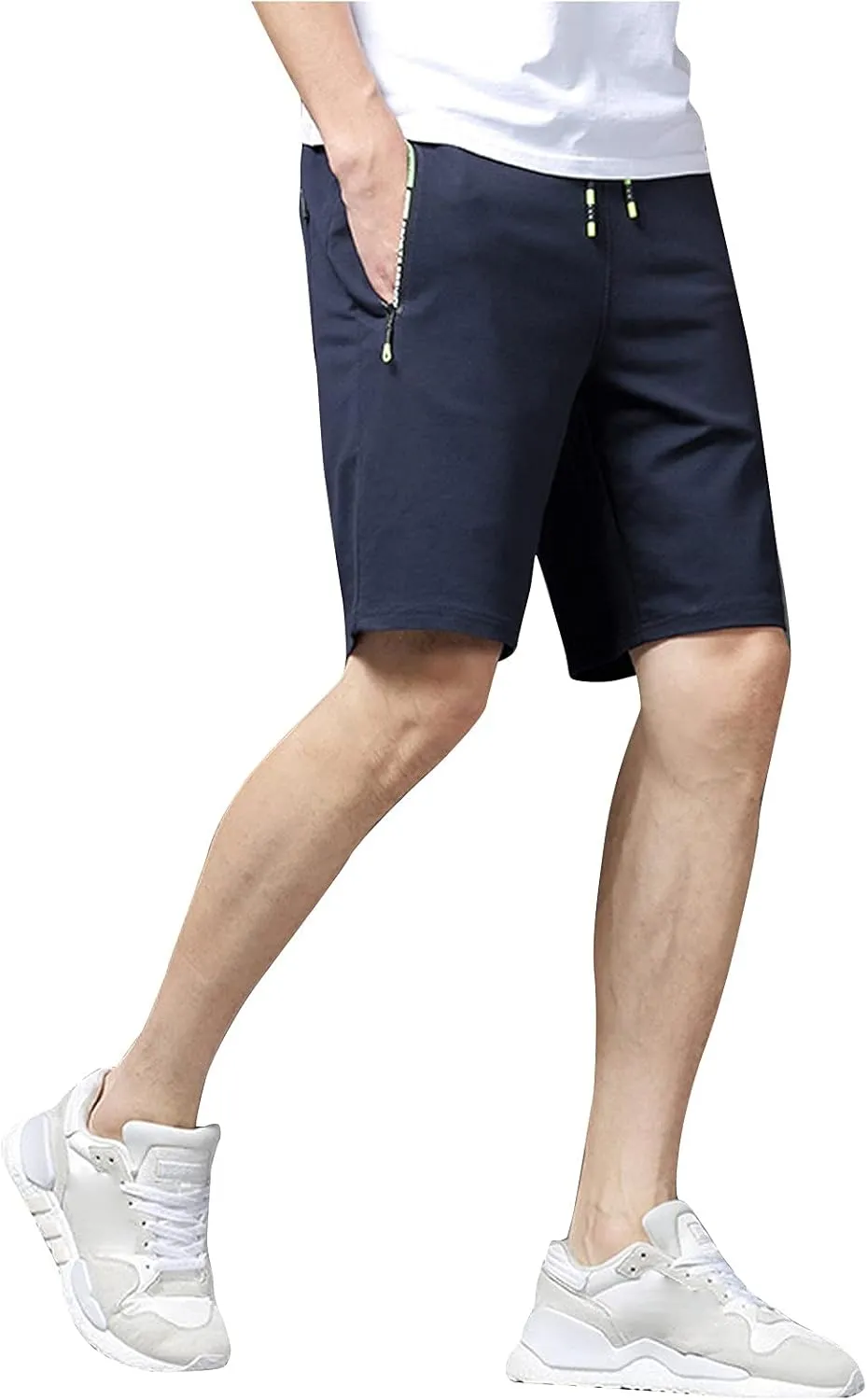 Ymosrh Men's Shorts Casual Quick Dry Lightweight Athletic Training Running Gym Workout Shorts with Zipper Pockets