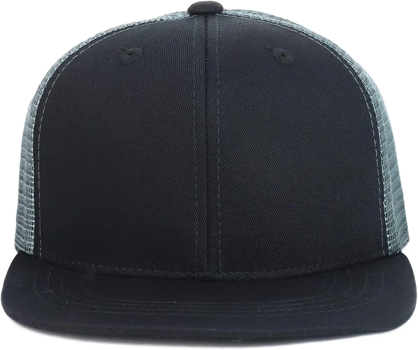 Youth Stylish Flat Bill Structured Mesh Back Snapback Trucker Cap