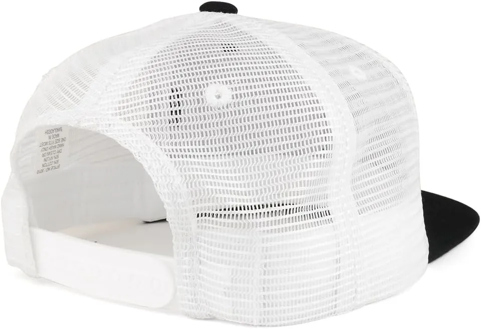Youth Stylish Flat Bill Structured Mesh Back Snapback Trucker Cap