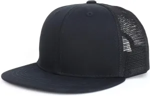 Youth Stylish Flat Bill Structured Mesh Back Snapback Trucker Cap