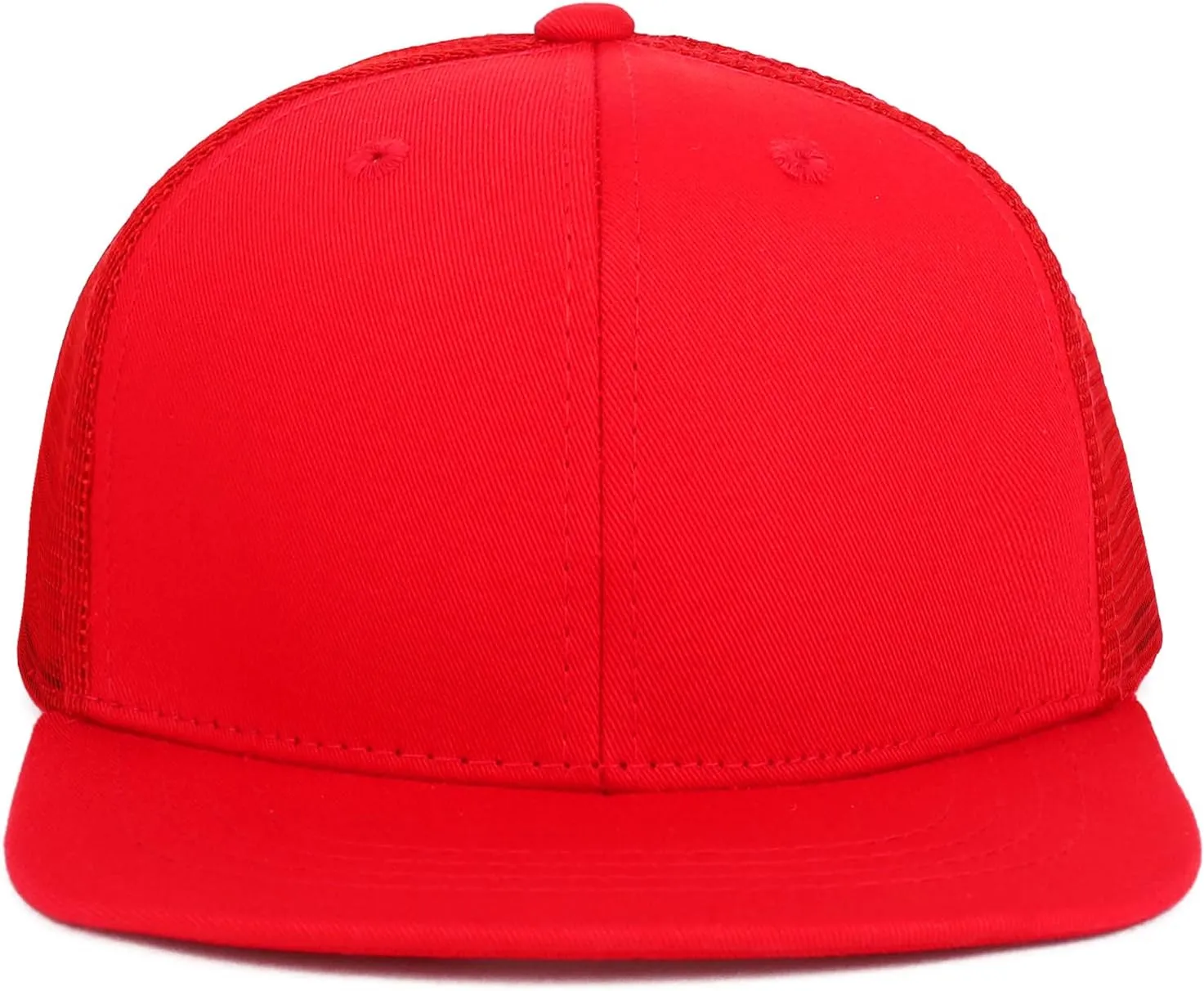 Youth Stylish Flat Bill Structured Mesh Back Snapback Trucker Cap