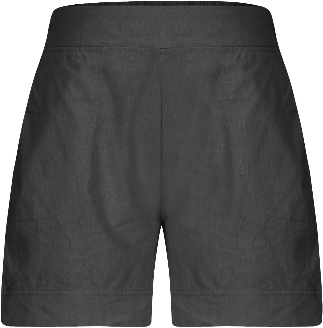 YRAETENM Linen Shorts Women Casual Cotton Bermuda Shorts Summer Elastic Waisted Short Vacation Beach Outfits with Pockets
