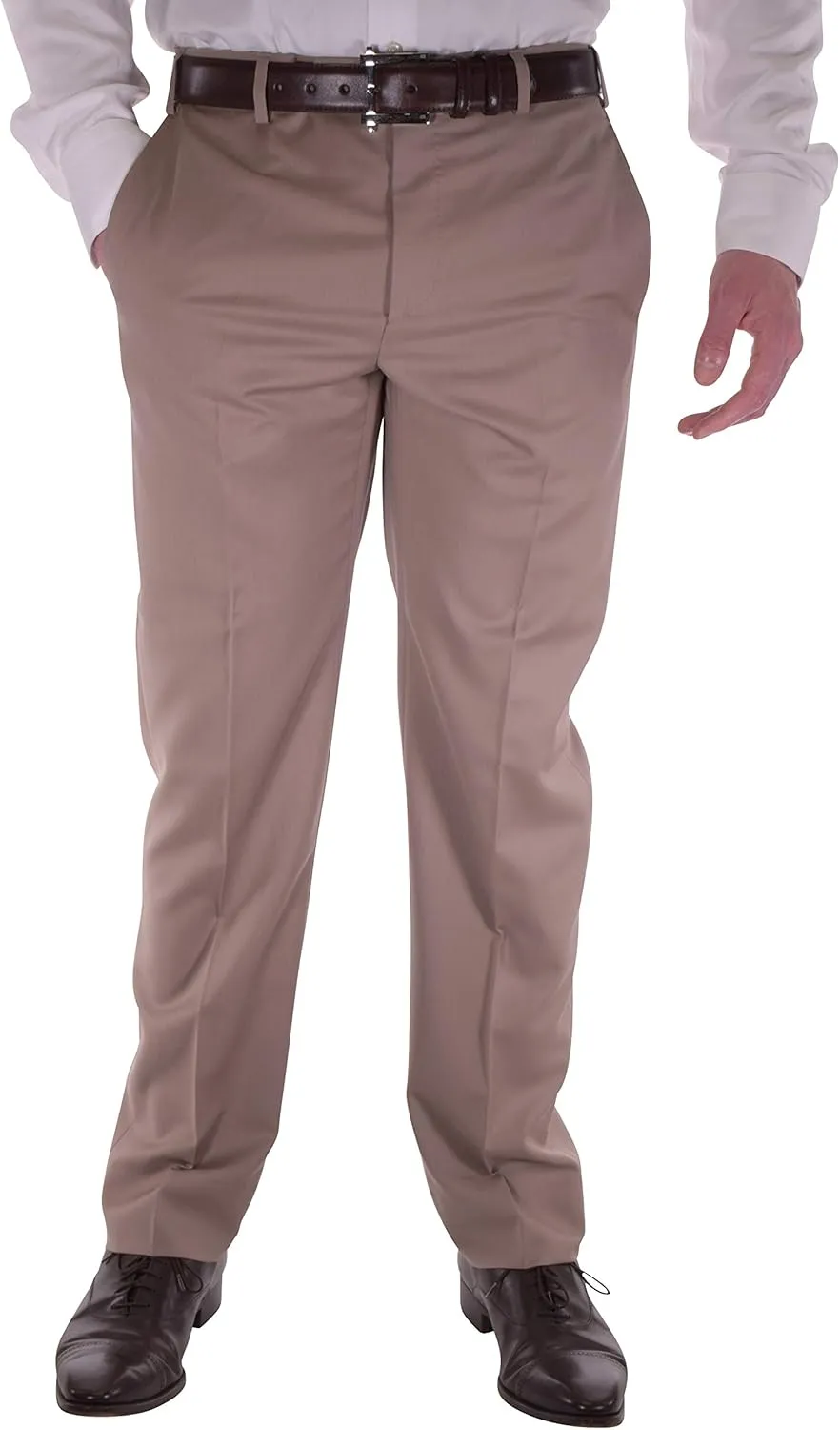 Zanella Devon Luxury Wool Men Trousers - Modern Fit Flat Front Solid Dress Pants