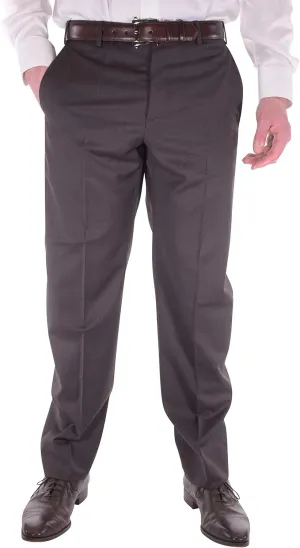 Zanella Devon Luxury Wool Men Trousers - Modern Fit Flat Front Solid Dress Pants