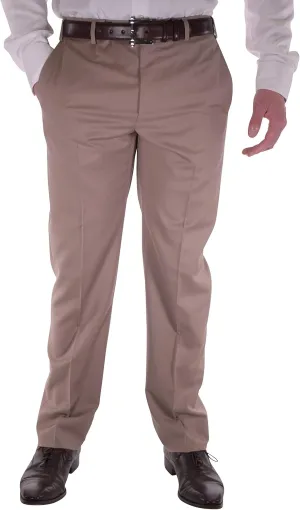 Zanella Devon Luxury Wool Men Trousers - Modern Fit Flat Front Solid Dress Pants