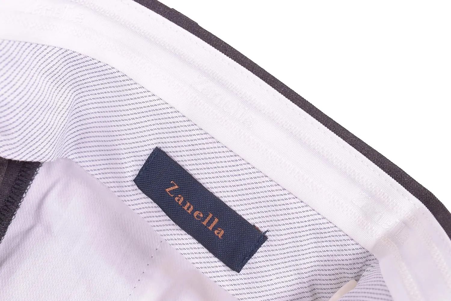 Zanella Devon Luxury Wool Men Trousers - Modern Fit Flat Front Solid Dress Pants