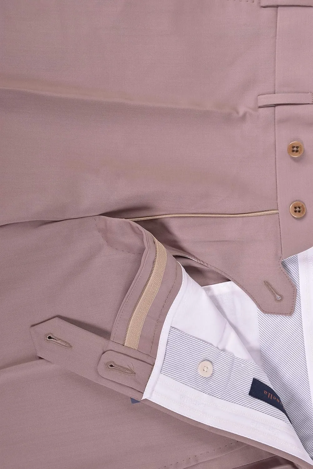 Zanella Devon Luxury Wool Men Trousers - Modern Fit Flat Front Solid Dress Pants