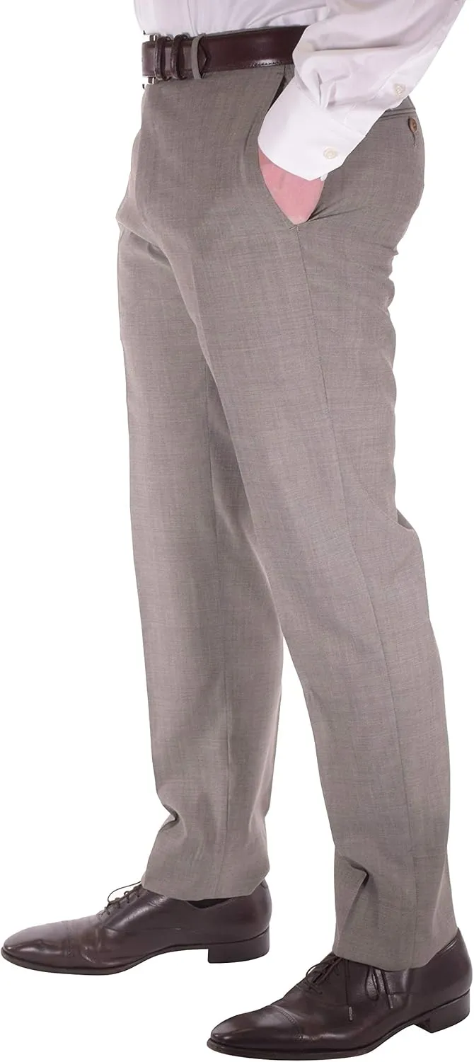 Zanella Parker Luxury Wool Men Trousers - Modern Fit Flat Front Dress Pants
