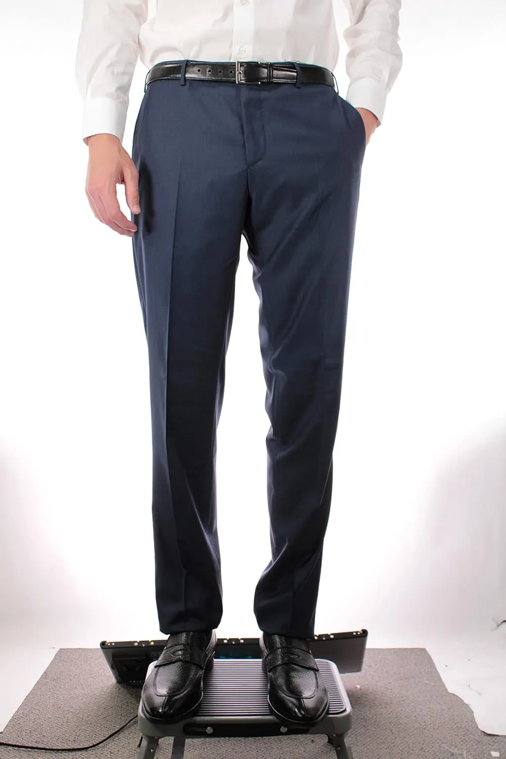 Zanella Platinum Parker Tasmanian Super 150's Wool Men Trousers - Modern Fit Flat Front Dress Pants