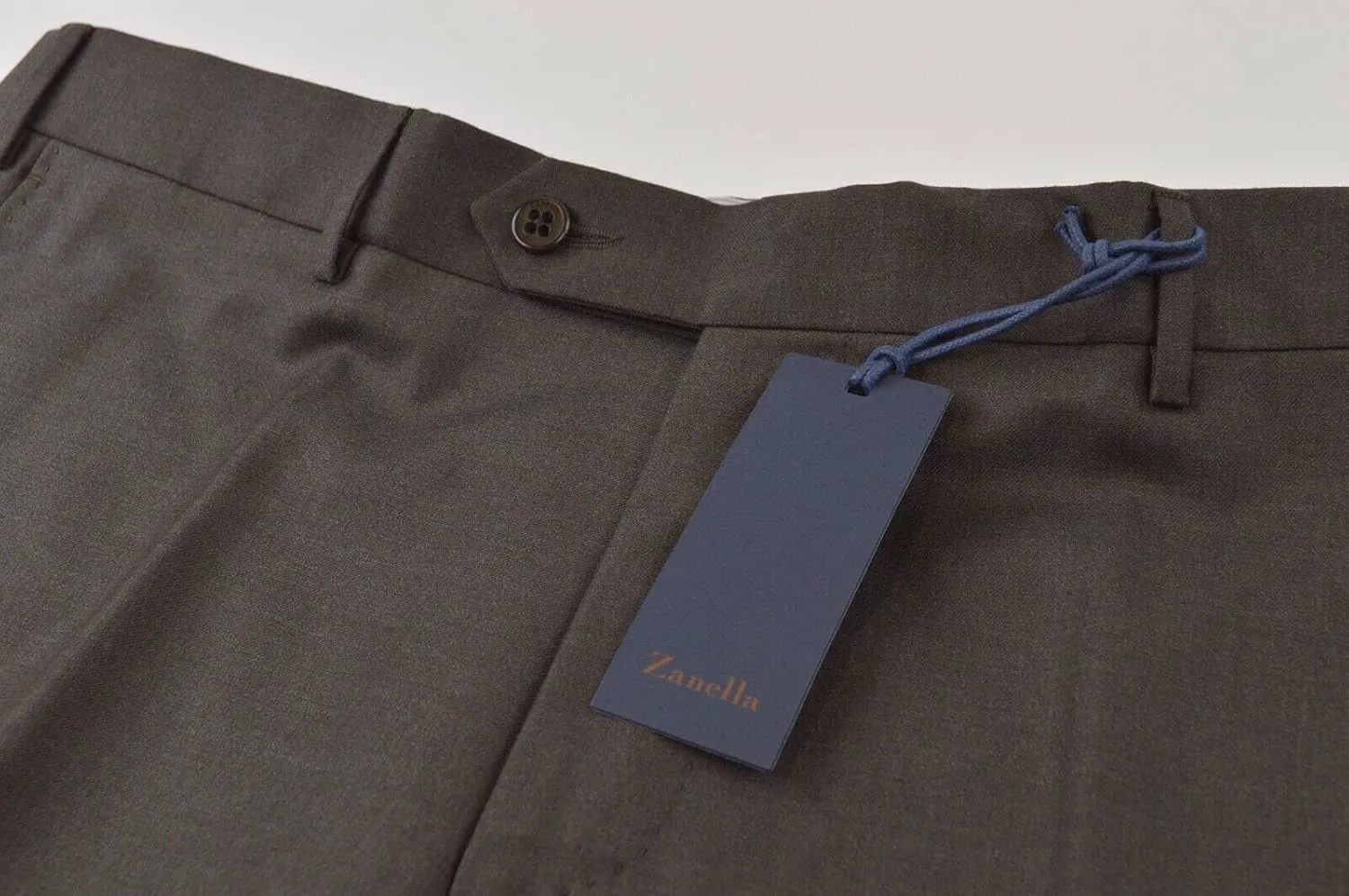 Zanella Platinum Parker Tasmanian Super 150's Wool Men Trousers - Modern Fit Flat Front Dress Pants