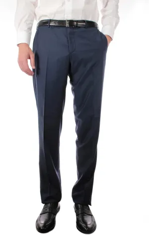 Zanella Platinum Parker Tasmanian Super 150's Wool Men Trousers - Modern Fit Flat Front Dress Pants