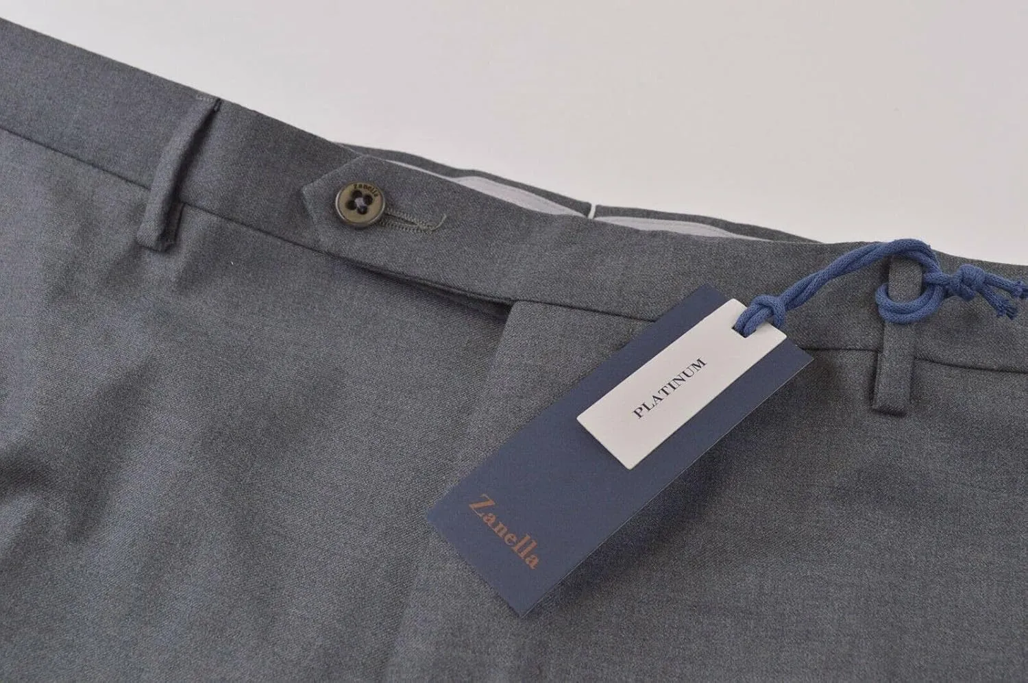 Zanella Platinum Parker Tasmanian Super 150's Wool Men Trousers - Modern Fit Flat Front Dress Pants