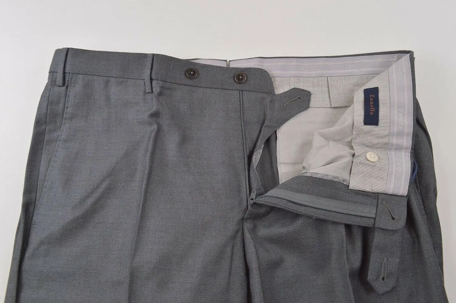 Zanella Platinum Parker Tasmanian Super 150's Wool Men Trousers - Modern Fit Flat Front Dress Pants