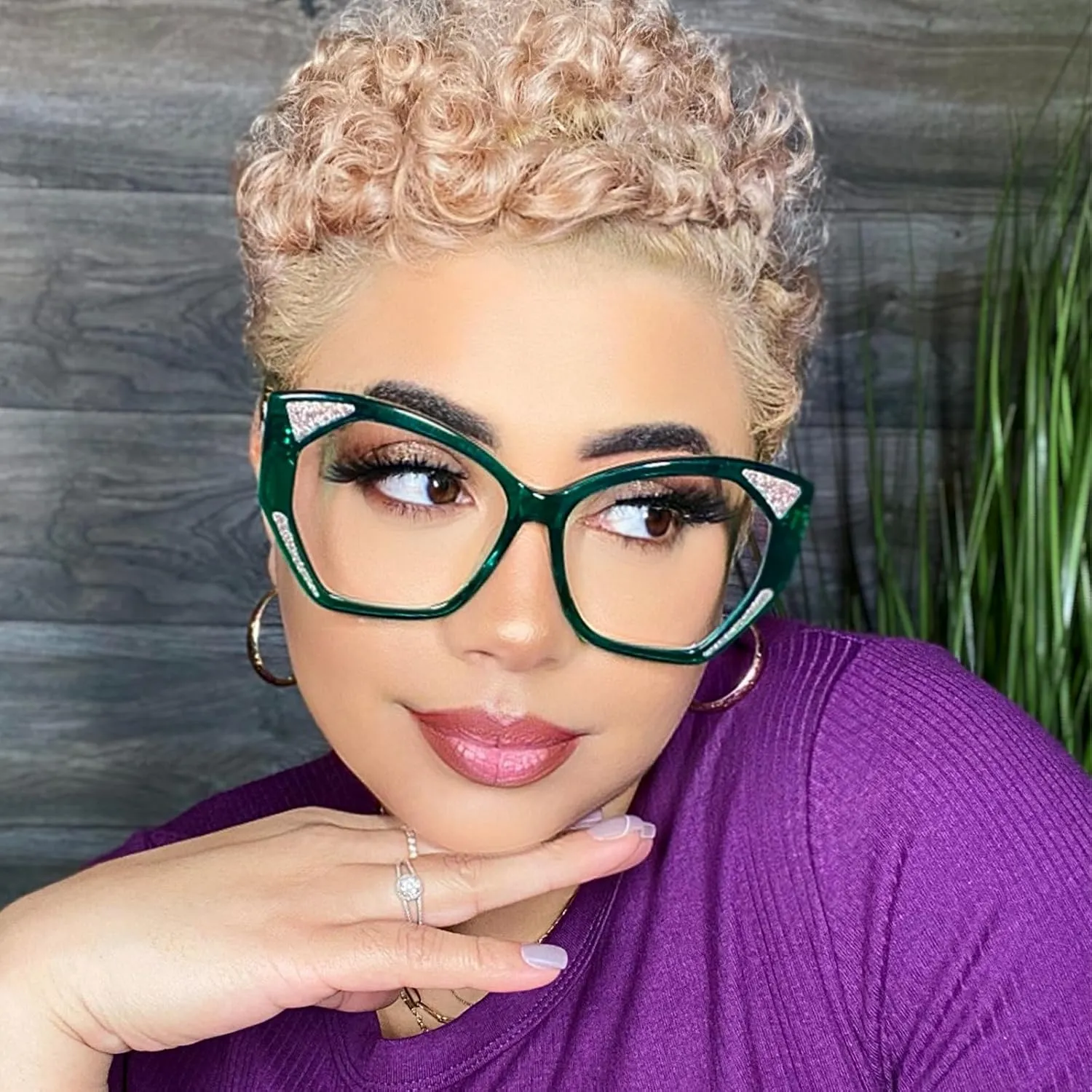 Zeelool Retro Oversized Thick Geometric Blue Light Blocking Glasses for Women 100% UV400 Protection Eyewear Routh ZOP01957