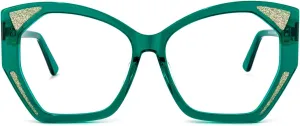 Zeelool Retro Oversized Thick Geometric Blue Light Blocking Glasses for Women 100% UV400 Protection Eyewear Routh ZOP01957