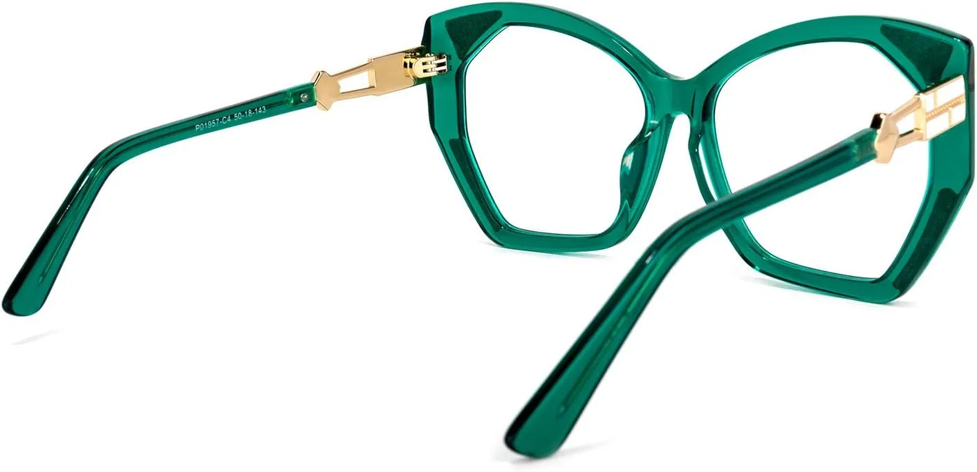 Zeelool Retro Oversized Thick Geometric Blue Light Blocking Glasses for Women 100% UV400 Protection Eyewear Routh ZOP01957